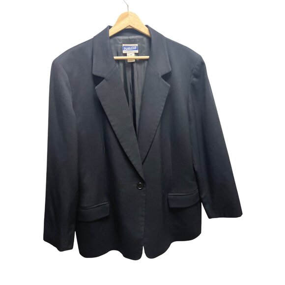 Pendleton Vintage 90's Black Wool Classic Tailored Blazer - Picture 1 of 7